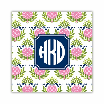 pineapple repeat pink square paper coaster<br>set of 50