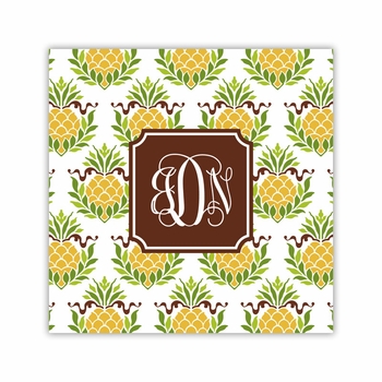 pineapple repeat square paper coaster<br>set of 50