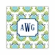 pineapple repeat teal square paper coaster<br>set of 50