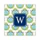 pineapple repeat teal square paper coaster<br>set of 50