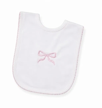 Pink Bow Pima Bib