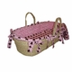 pink cocoa dot moses basket <br>  Please contact us for pricing