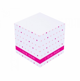 Pink Love Mom Sticky Note Cube
