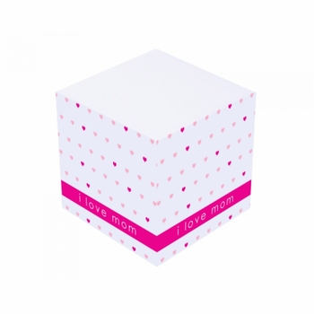 pink love mom sticky note cube