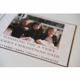 Pink Snow Holiday Card