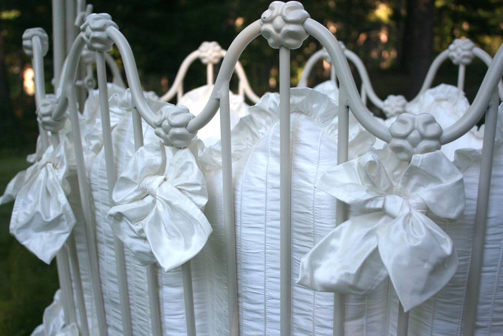 pintuck scalloped cradle linens (contact us for pricing) cradle bedding