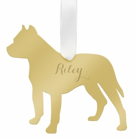 Pitbull Christmas Ornament - Gold
