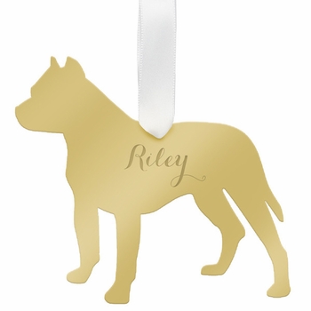 Pitbull Christmas Ornament - Gold
