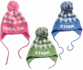 plaid ear flap hat