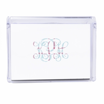Plaid Monogram Note Box