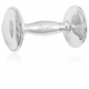 Plain Sterling Silver Baby Barbell Rattle