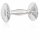 Plain Sterling Silver Baby Barbell Rattle
