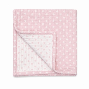woven polka dot baby blanket