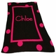 polka dot solid border name throw