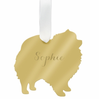 Pomeranian Christmas Ornament - Gold