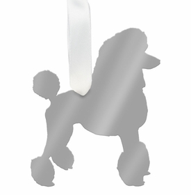 Poodle Christmas Ornament -Silver
