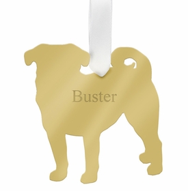 Pug Christmas Ornament - Gold