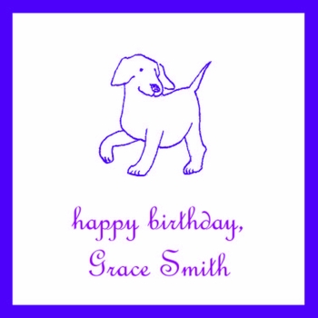 puppy children's gift sticker
