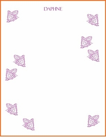 Purple Butterflies Kids Stationery