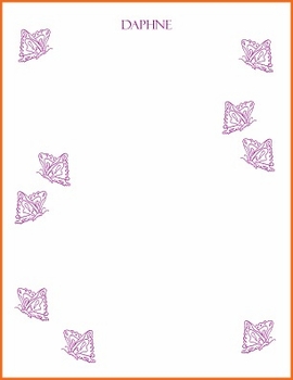 Purple Butterflies Kids Stationery