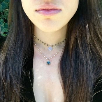Pyrite & Lilac Chalcedony Lina Choker Necklace