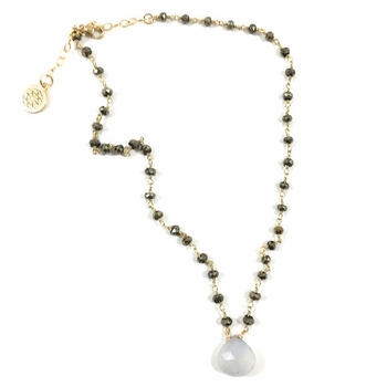 Pyrite & Lilac Chalcedony Lina Choker Necklace