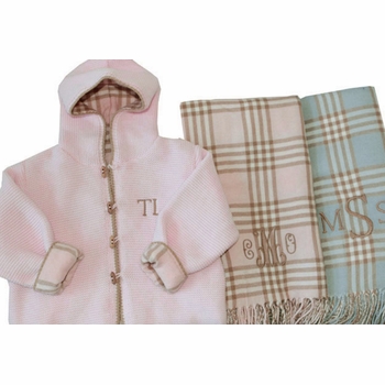 quilted cotton hoodie with plaid lining