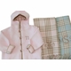 quilted cotton hoodie with plaid lining