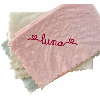 Personalized Quilted Plush Baby Blanket