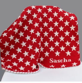 Red and White Stars Baby Blanket
