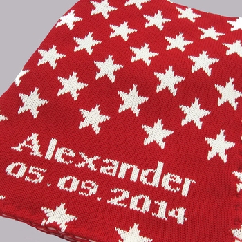 Red and White Stars Baby Blanket