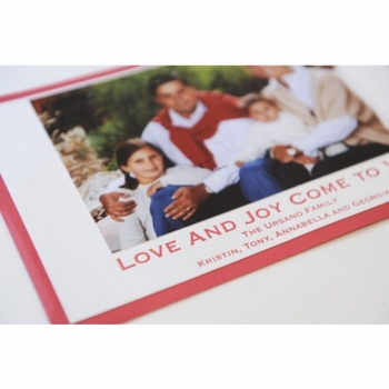 red duplex holiday card