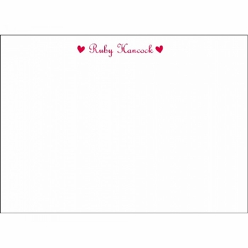 red hearts children's stationery