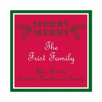 red holly gift stickers