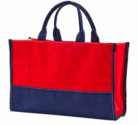 red/navy vivera tote