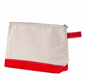 red personalized make-up bag