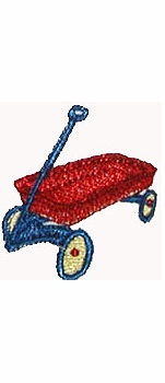red wagon burp cloth set