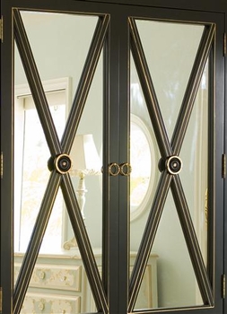 regency armoire - black with gold gilding