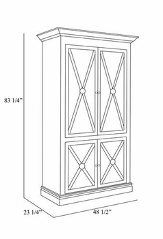 regency armoire - black with gold gilding