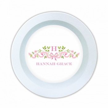 Ribbon Pink Melamine Round Bowl