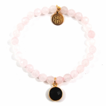 Rose Quartz & Black Onyx Aria Bracelet