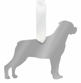 Rottweiler Christmas Ornament - Silver