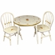 Round Play Table and Chair Set Antico White And Blue Gingham Gold Gilding