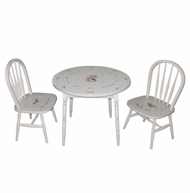 Round Play Table and Chair Set - Enchanted Forest Blue Gingham