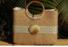 Sage Greek Key Becky Bag