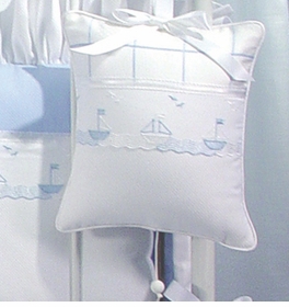 Sailboats White Crib Bedding