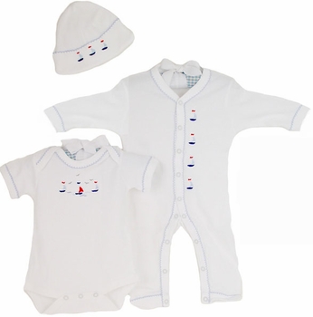 sailing away embroidered layette set by gordonsbury