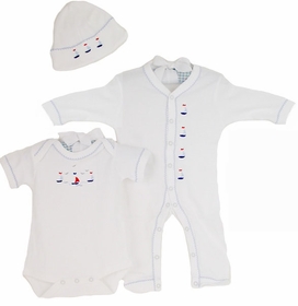 sailing away embroidered layette set by gordonsbury
