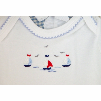 sailing away premium embroidered layette set by gordonsbury