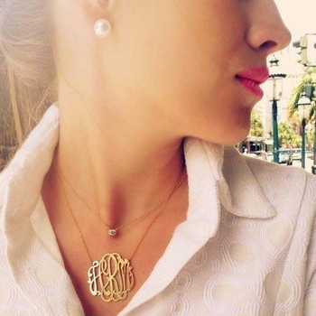 script monogram necklace